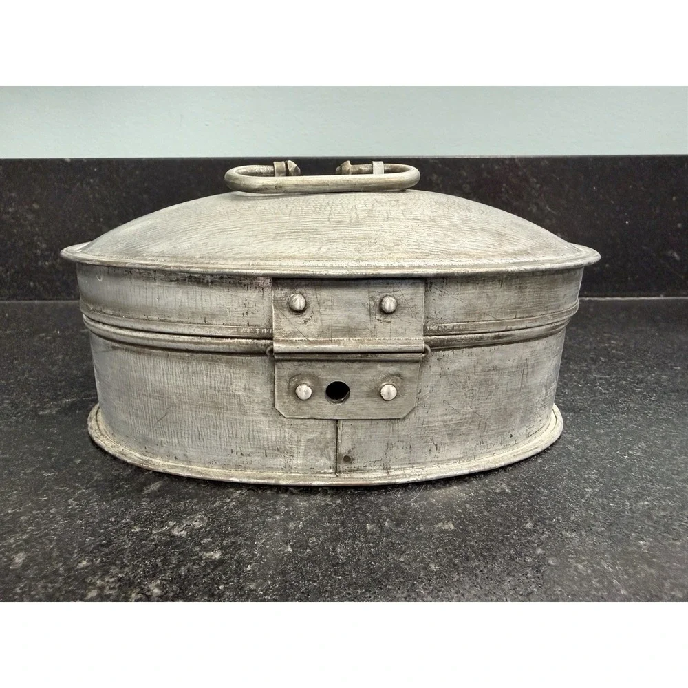 Vintage Indian Brass Chapati Box Roti Dabba 7